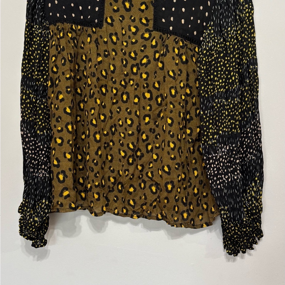 Blank London Leopard Patterned Blouse in Black and Yellow